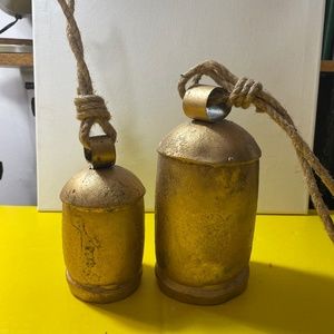 Rustic Hanging Cowbells Lot (2)